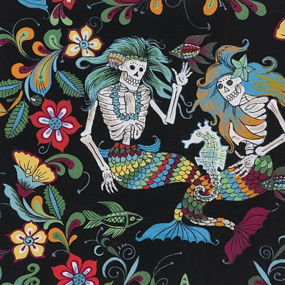 Folklorico Esqueletos del Mar Sheeting Black/Multi
