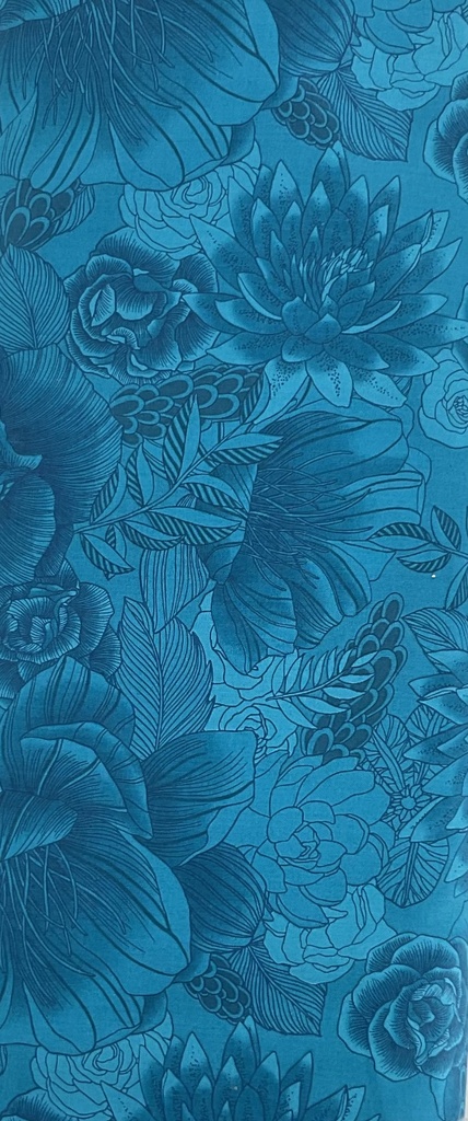 Deep blue/green Large Floral from Japan
