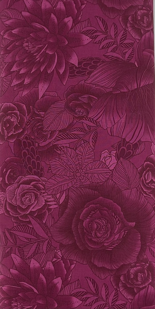 Deep Red Large Floral from Japan