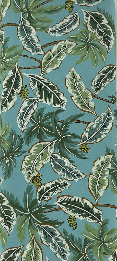 Tropical Leaves on Teal from Japan