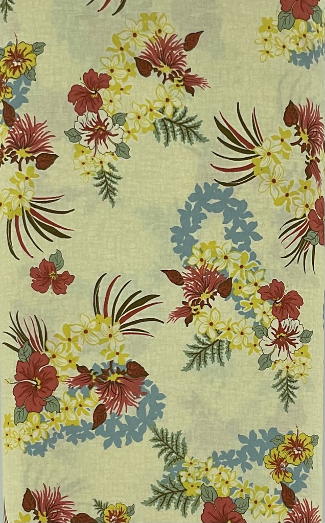 Tossed Tropical Florals on Pale Yellow from Japan