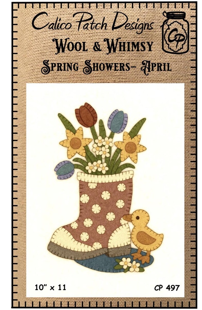 Wool & Whimsy Spring Showers April Wall Hang Pattern
