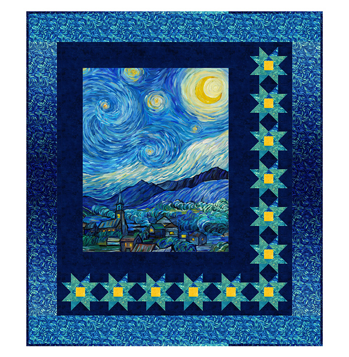 Stars at Midnight Quilt Kit (62"x70")