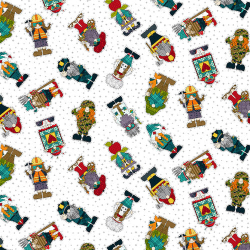 Gnome Town Hero Character Tossed Allover White