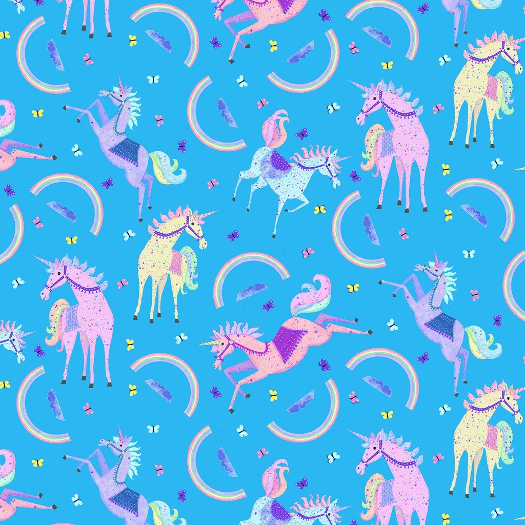 Moon Beam Rain Unicorn & Rainbow Cyan