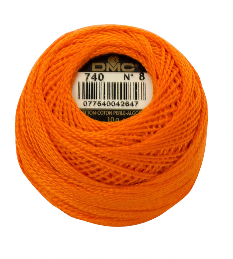 Pearl Cotton Balls Size 8 Tangerine