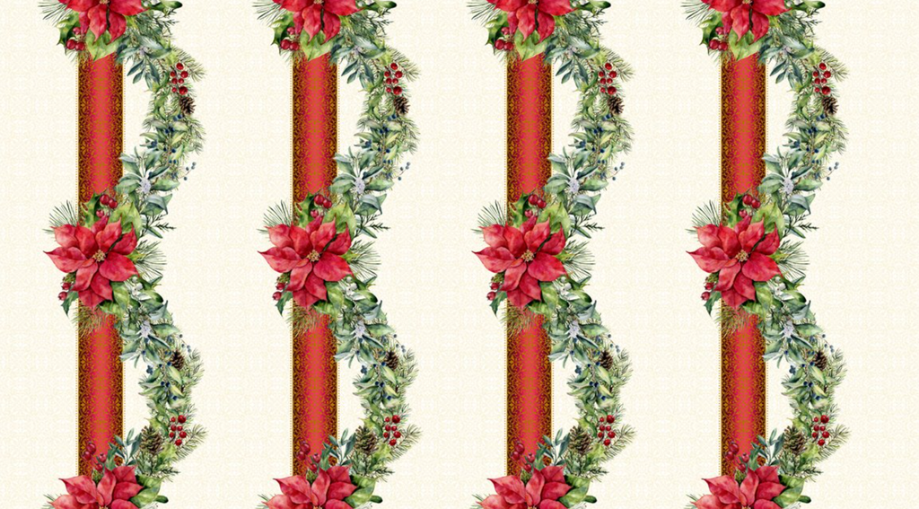 SALE-A Poinsettia Winter Border Printer