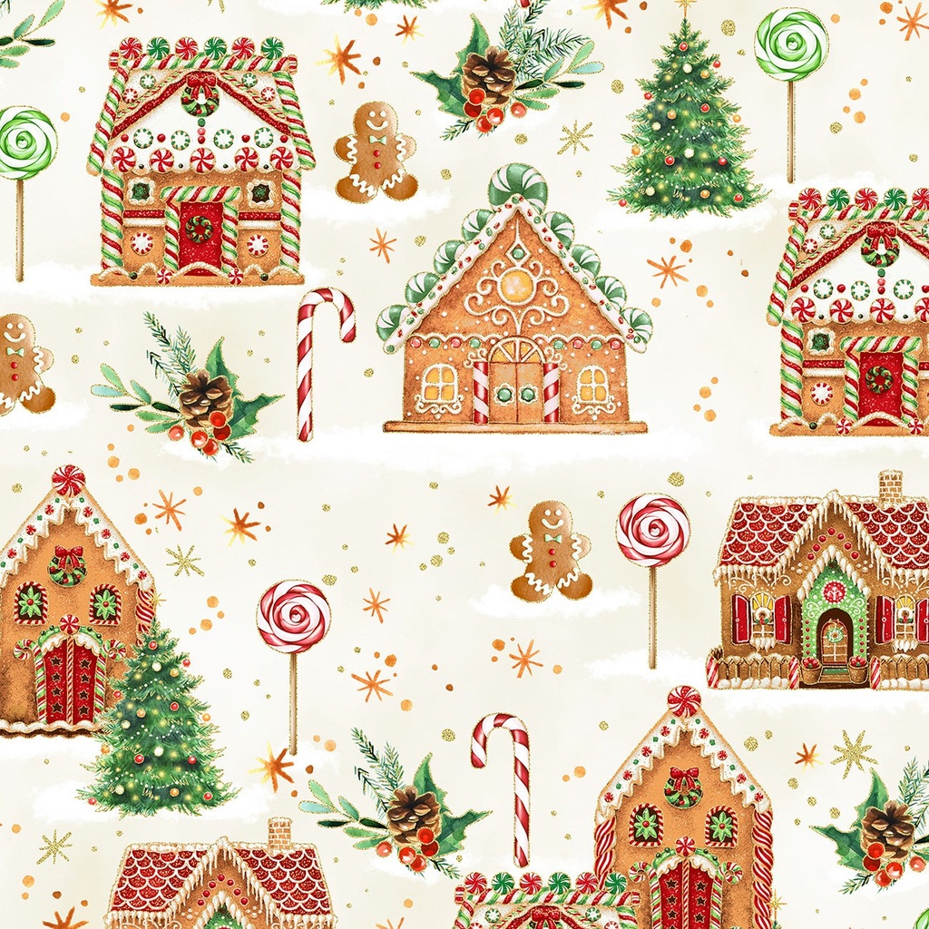 SALE-Holiday Sweets Cream/Gold