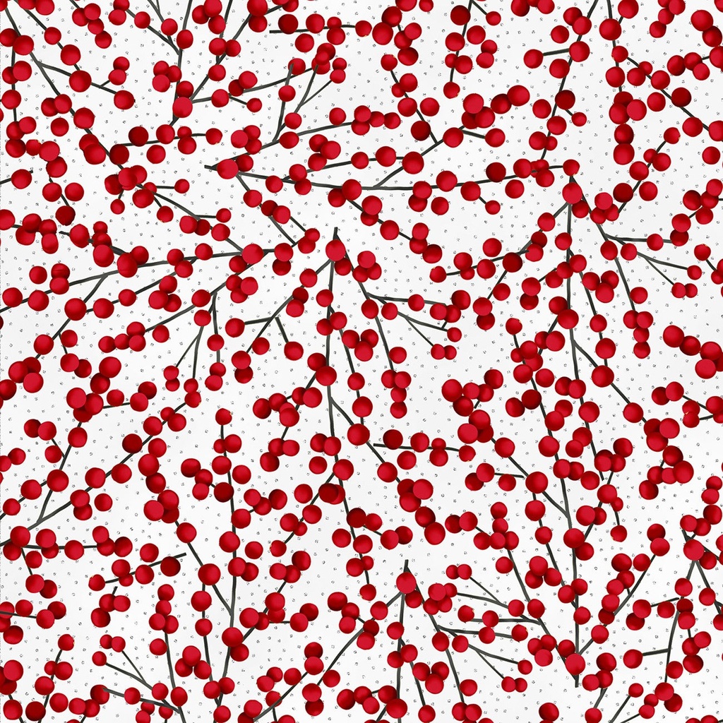 SALE-Holiday Wishes All Over Berries Ice/Silver