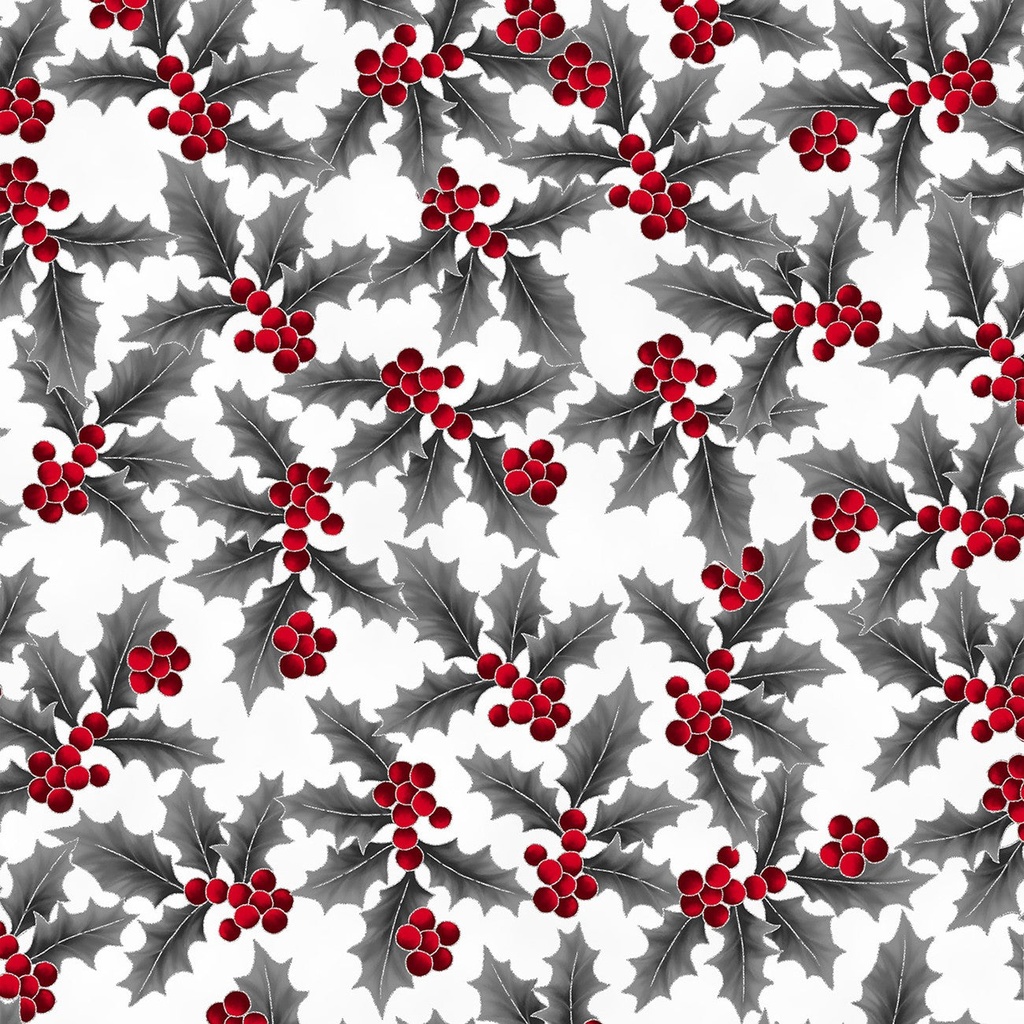SALE-Holiday Wishes Holly Berries Ice/Silver