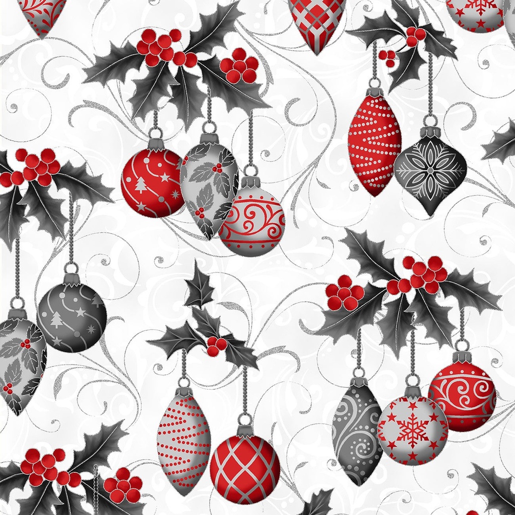 SALE-Holiday Wishes Ornaments Ice/Silver