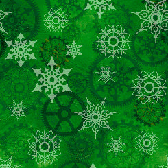 SALE-Steampunk Christmas Gears Green