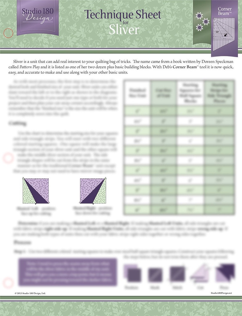 Sliver Technique Sheet-Studio 180