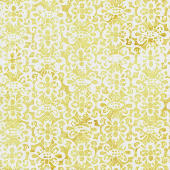 Floral Swirl Lace Buttered Popcorn Batik