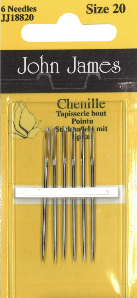 John James Blister Pack Chenille Needles Size 20