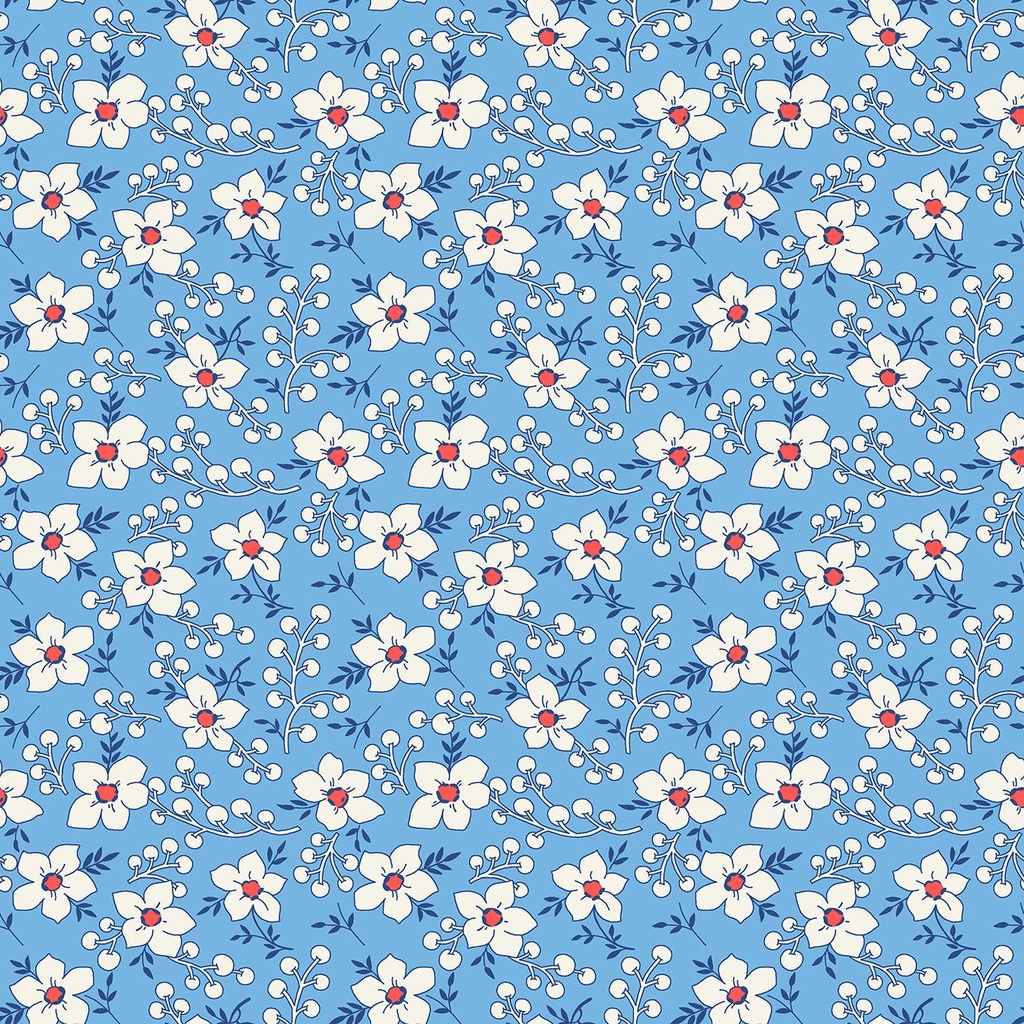 Blue Flowers & Berries - Windham Fabrics