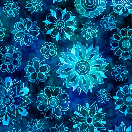 Bohemian Dreams Flower Toss Blue