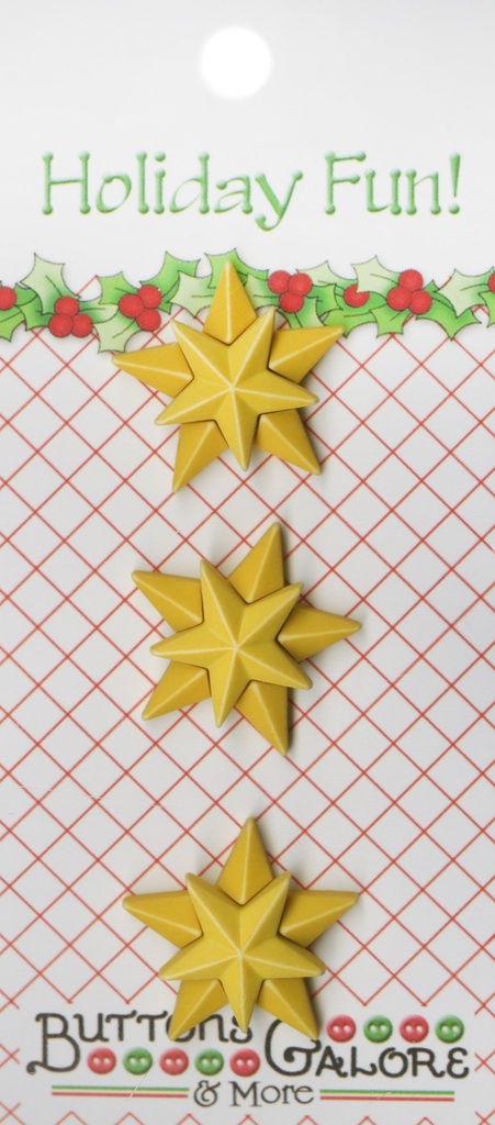 Christmas Star Button Card 3pc