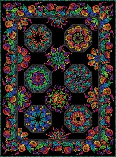 [VividMCQuiltKit] Vivid Kaleidoscope Multicolor Quilt - Kit