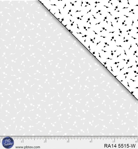 [RA14 5515W] Ramblings 14 Tossed Dots White on White