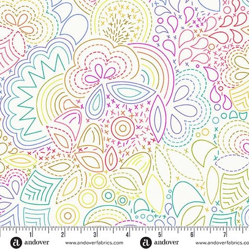 [A-1446-L] Color Wheel Day Rainbow Stitched by Allison Glass