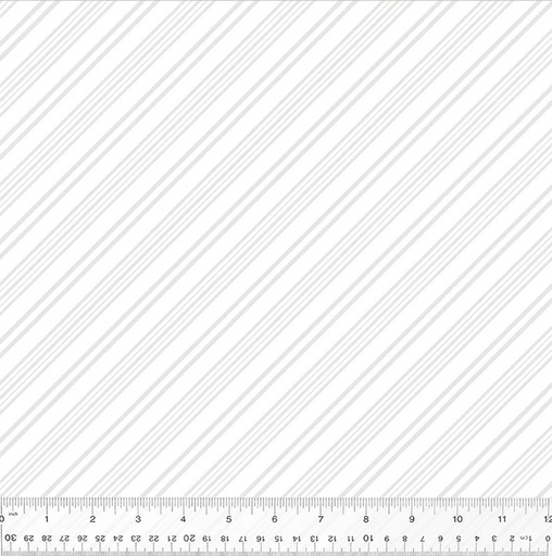 [54598-1] Frosting, Bias Stripe, White on White, Cotton