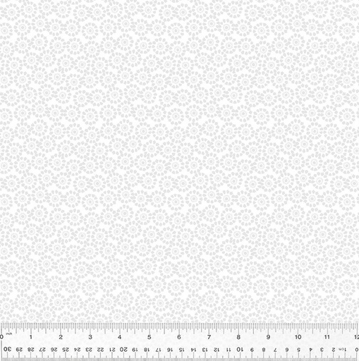 [54601-1] Frosting, Mini Medallion, White on White, Cotton