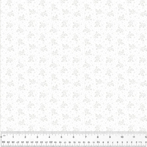 [54605-1] Frosting, Tossed Posy, White on White, Cotton