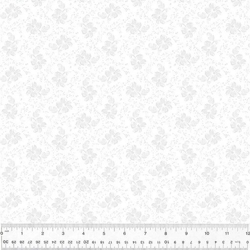 [54608-1] Frosting, Fleurette, White on White, Cotton