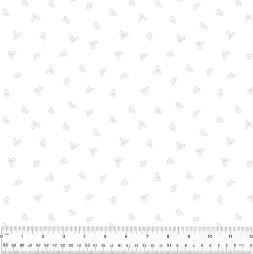 [54616-1] Frosting, Holly, White on White, Cotton