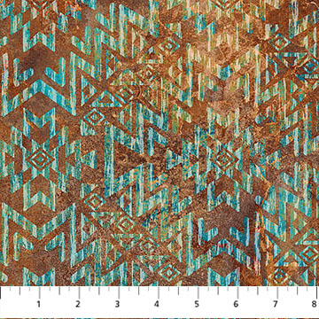 [DP28248-37] Sedona Spirit - Symbols Teal/Rust