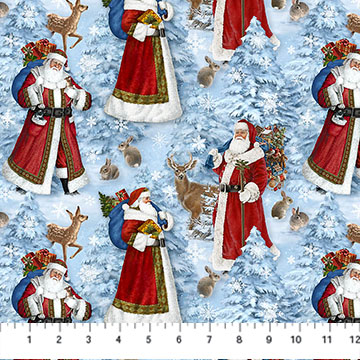 [DP28214-44] St. Nicholas Santas - Light Blue