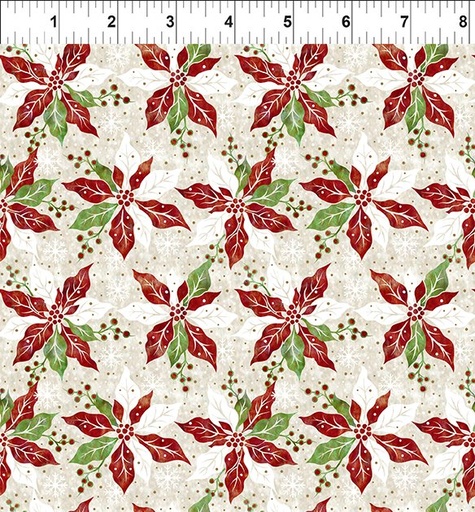 [7WS-1M] Winter Solstice II - Poinsettia - Cream - Metallic