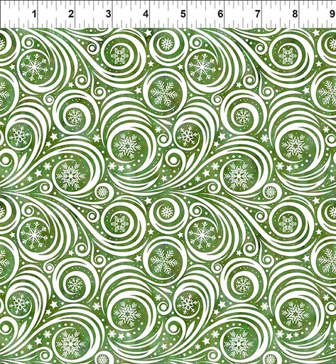 [10WS-3] Winter Solstice II - Snow Swirl - Green/ White