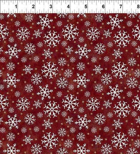 [11WS-2M] Winter Solstice II - Snowflakes - Red - Metallic