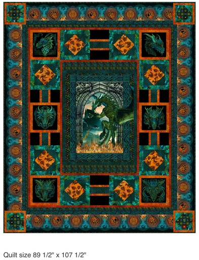 [DRG-ER-PCW] Dragons Emerald Reign Quilt Pattern
