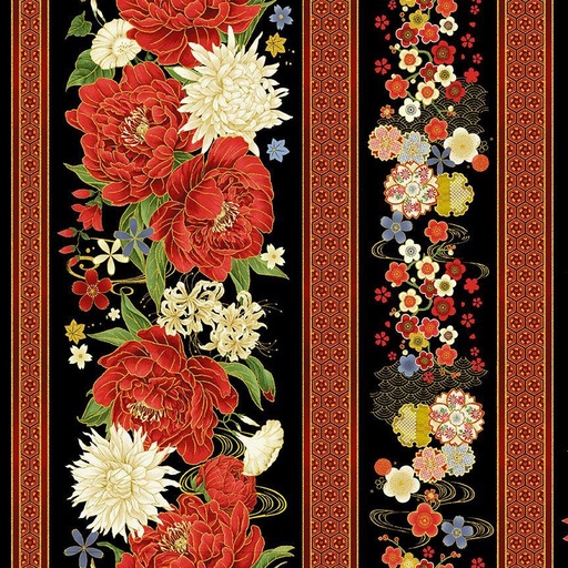 [CM3662 Black] Lotus Garden Metallic - 11" Stripes