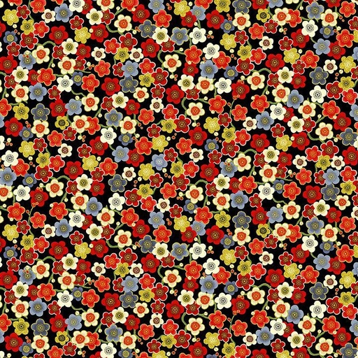 [CM3666 Black] Lotus Garden Metallic - Cherry Blossoms