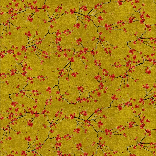 [CM3667 Gold] Lotus Garden Metallic - Cherry Branches