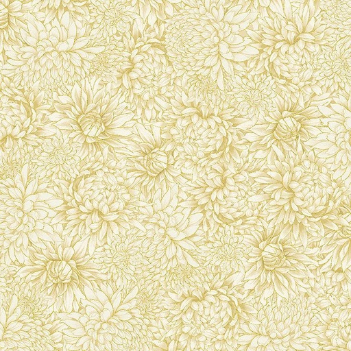 [CM3664 Cream] Lotus Garden Metallic - Chrysanthemums