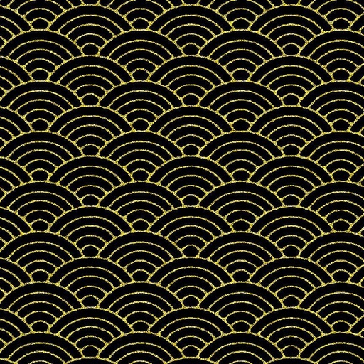 [CM3670 Black] Lotus Garden Metallic - Japanese Seigaiha