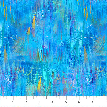 [DP28427-44] Lotus by Northcott - Blue Watercolor
