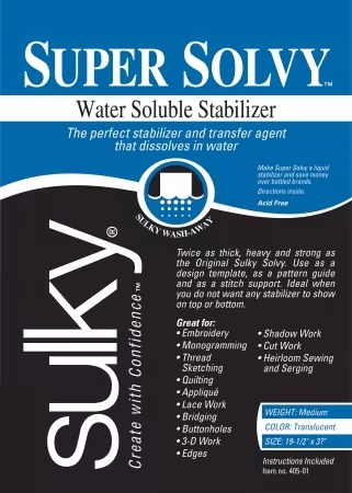 [405-01] Super Solvy Water Soluble Stabilizer 19.5in x 1 yd