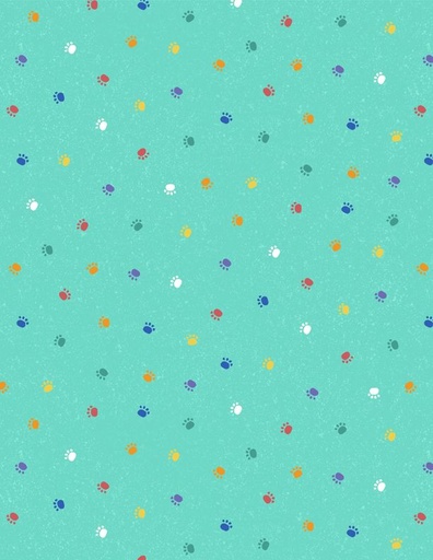 [3007-68584-713] Paw Prints - Teal