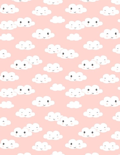 [3073-43021-319] Rainbow Dreams Clouds all Over Pink