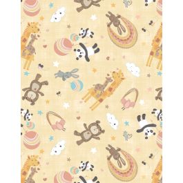 [3073-43019-553] Rainbow Dreams Animals Toss Yellow
