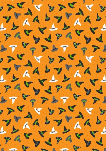 [A886B] SALE-Witches hats on Halloween orange (glow in the dark)