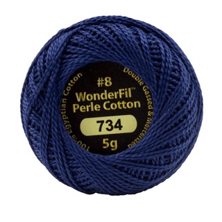[EZ734] Eleganza 8wt 5-Gram Solid Perle Cotton Ball 42yd Denim