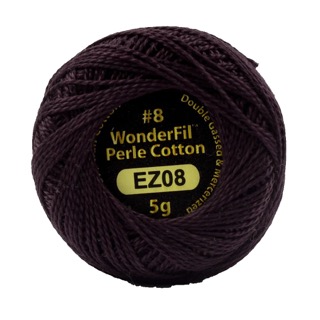 [EZ08] Eleganza 8wt 5-Gram Solid Perle Cotton Ball 42yd Black Lotus