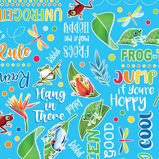 [14897G-84] Rainforest Glow Frog-tastic Words Medium Turquoise